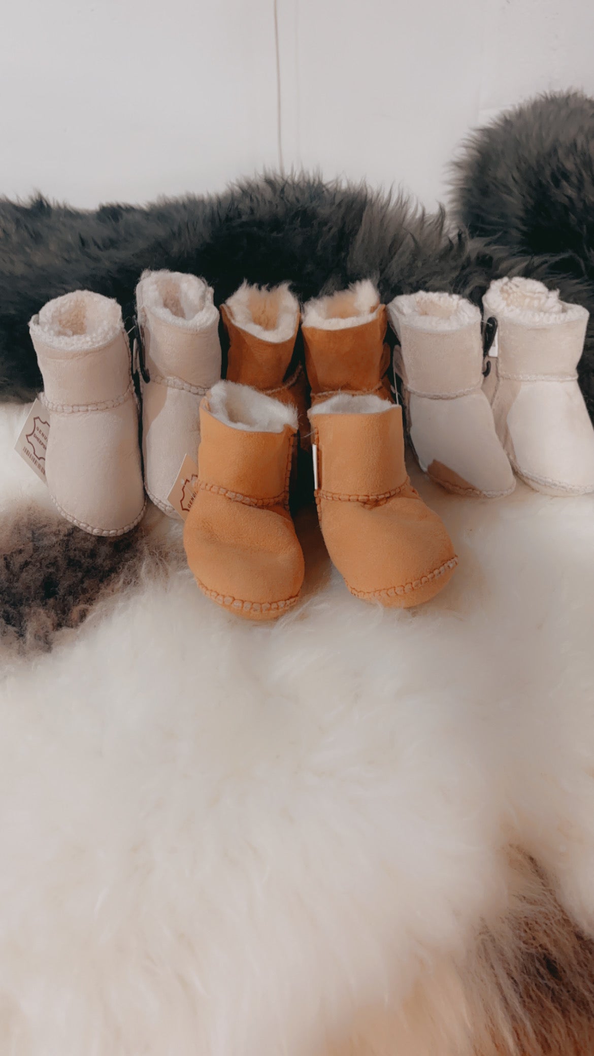 100% sheepskin booties