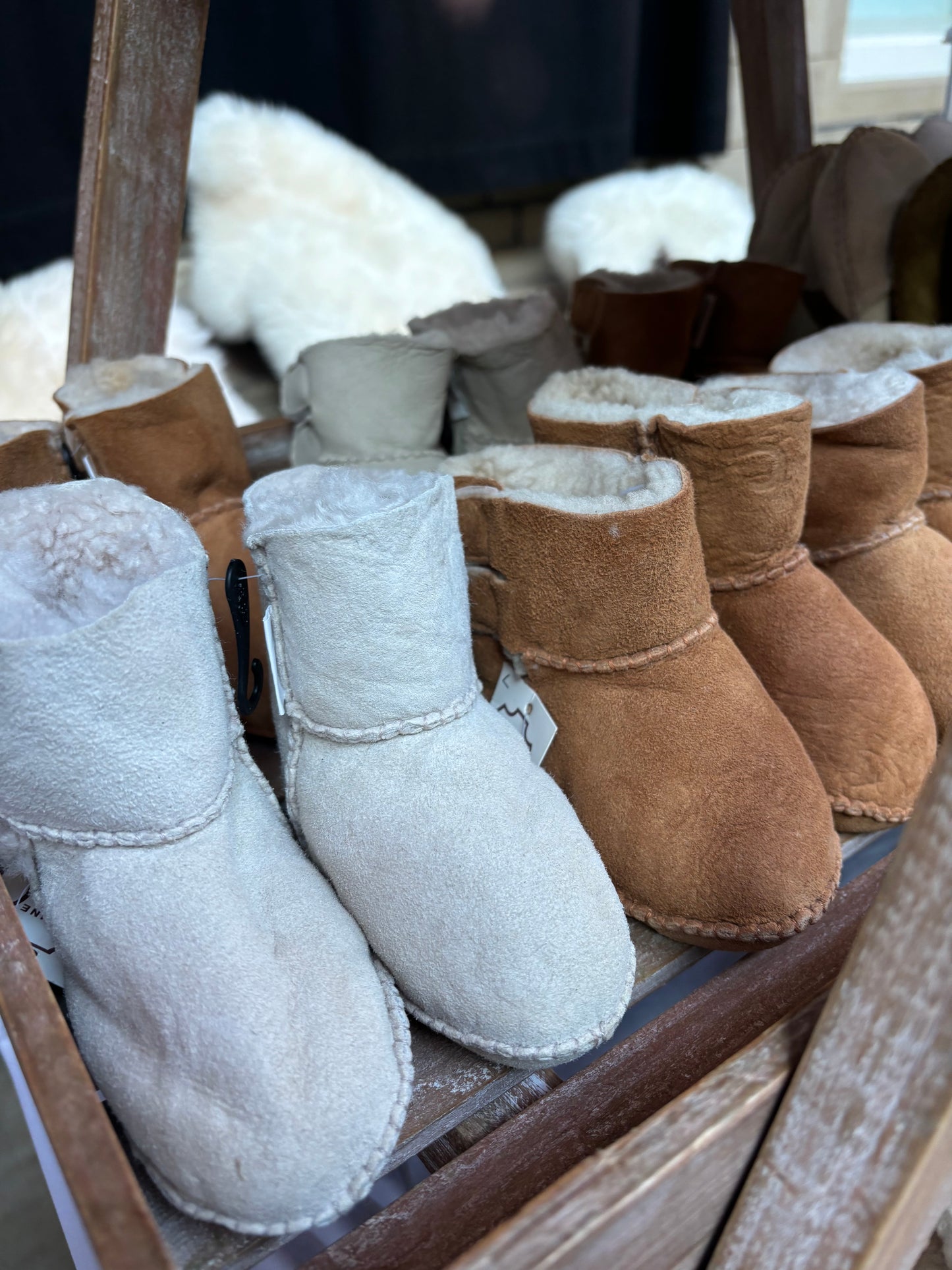 100% sheepskin booties