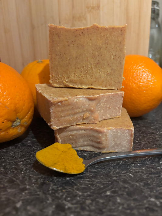 Goats milk soap with turmeric and orange